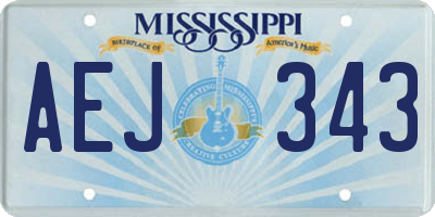 MS license plate AEJ343