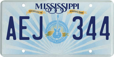 MS license plate AEJ344
