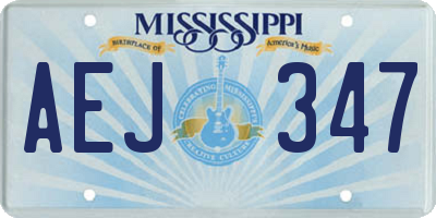 MS license plate AEJ347
