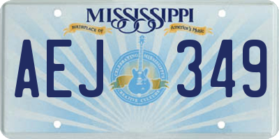 MS license plate AEJ349