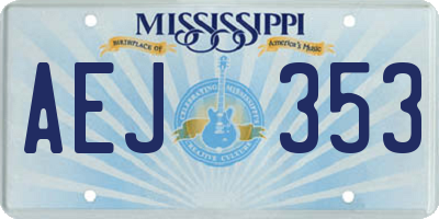 MS license plate AEJ353