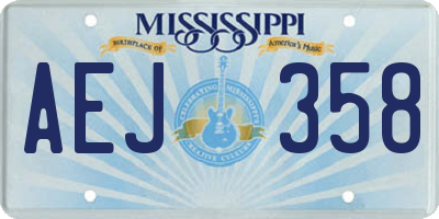 MS license plate AEJ358