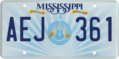 MS license plate AEJ361