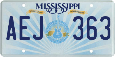 MS license plate AEJ363