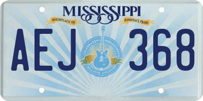 MS license plate AEJ368