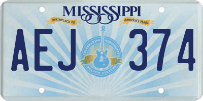 MS license plate AEJ374