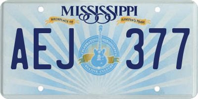 MS license plate AEJ377