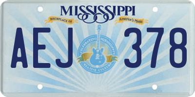 MS license plate AEJ378
