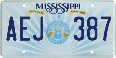MS license plate AEJ387