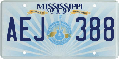 MS license plate AEJ388