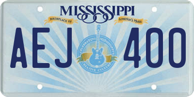 MS license plate AEJ400