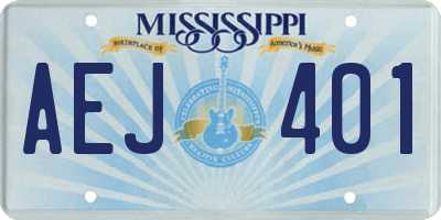 MS license plate AEJ401