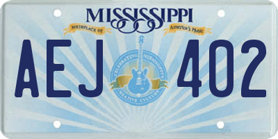 MS license plate AEJ402