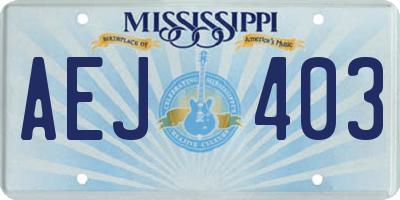 MS license plate AEJ403