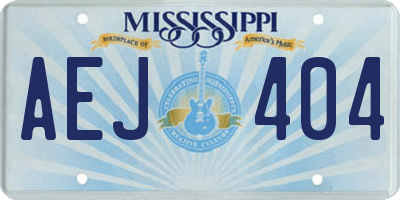 MS license plate AEJ404