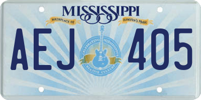 MS license plate AEJ405