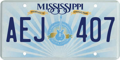 MS license plate AEJ407