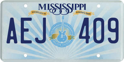 MS license plate AEJ409