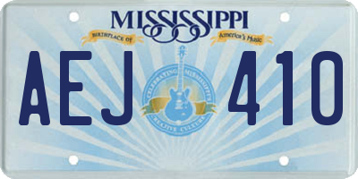 MS license plate AEJ410