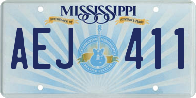 MS license plate AEJ411