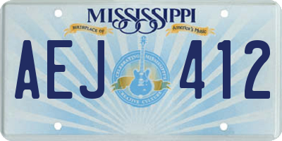MS license plate AEJ412