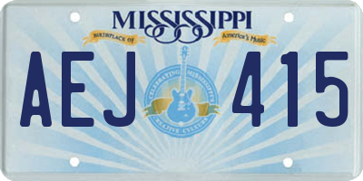 MS license plate AEJ415