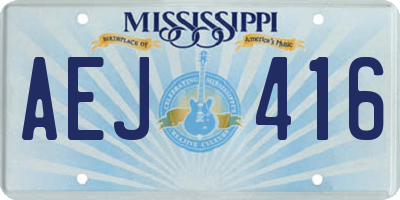 MS license plate AEJ416