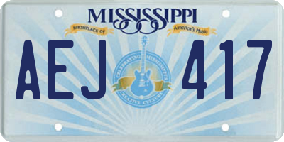 MS license plate AEJ417