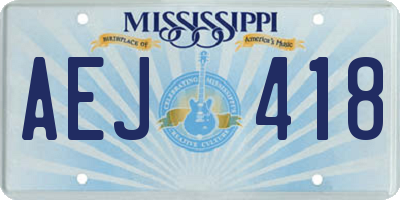 MS license plate AEJ418