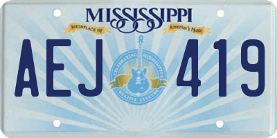 MS license plate AEJ419