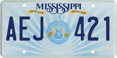 MS license plate AEJ421