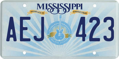 MS license plate AEJ423