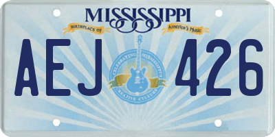 MS license plate AEJ426