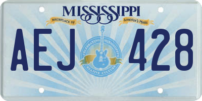 MS license plate AEJ428