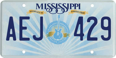 MS license plate AEJ429
