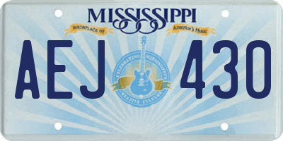 MS license plate AEJ430