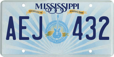 MS license plate AEJ432