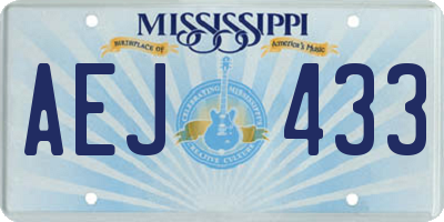 MS license plate AEJ433