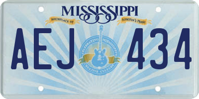 MS license plate AEJ434