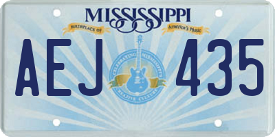 MS license plate AEJ435