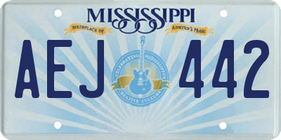 MS license plate AEJ442