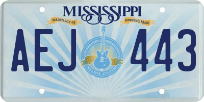 MS license plate AEJ443