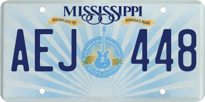 MS license plate AEJ448