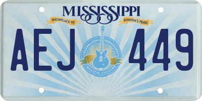 MS license plate AEJ449