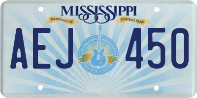 MS license plate AEJ450