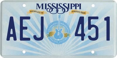 MS license plate AEJ451