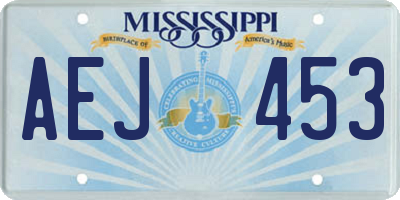 MS license plate AEJ453