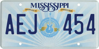 MS license plate AEJ454