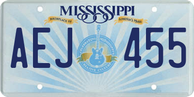MS license plate AEJ455