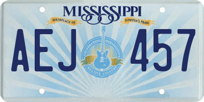 MS license plate AEJ457